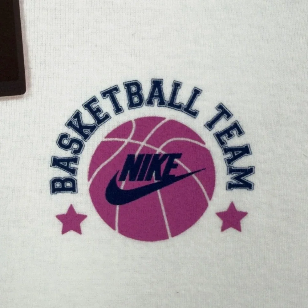 Nike Y2K Ringer Tee Girls XL White Pink Basketball Team 216485 NWT